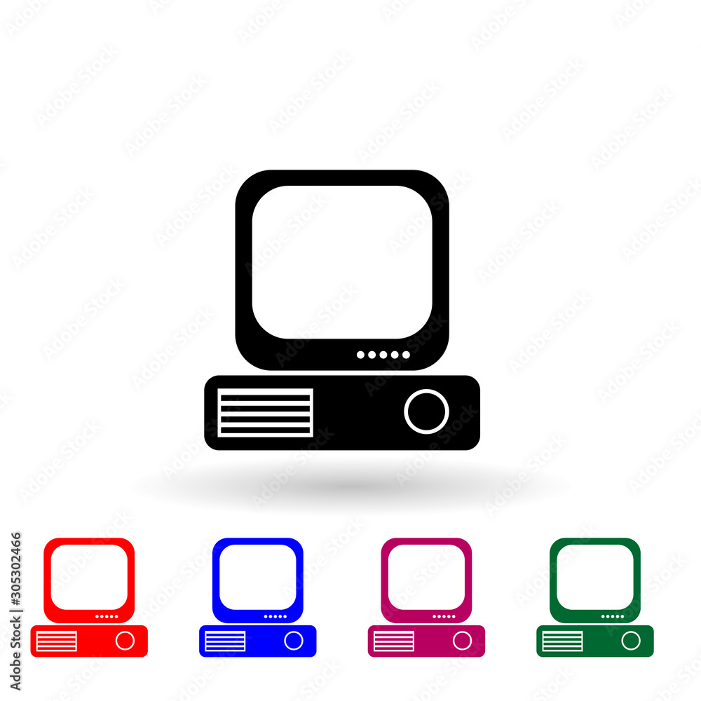 Poster iptv vector multi color icon. simple glyph, flat vector of media icons for ui and ux, website or mob
