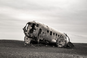 Fototapeta na wymiar Plane wreck on Solheimasandur