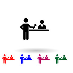 News reporter multi color icon. Simple glyph, flat vector of media icons for ui and ux, website or mobile application