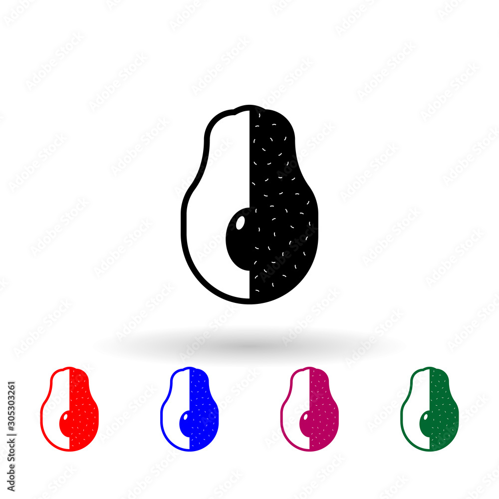 Poster avocado multi color icon. simple glyph, flat vector of mexico icons for ui and ux, website or mobile
