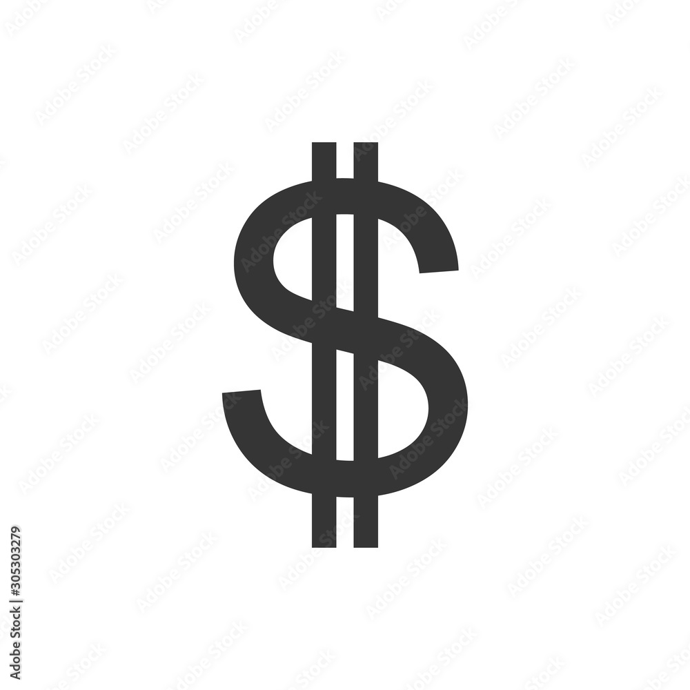 Sticker Vector Dollar icon isolated.