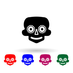 Mask the day of the dead multi color icon. Simple glyph, flat vector of mexico icons for ui and ux, website or mobile application