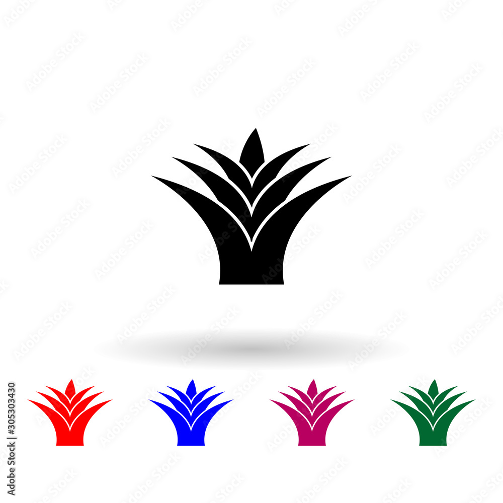 Poster agave multi color icon. simple glyph, flat vector of mexico icons for ui and ux, website or mobile a