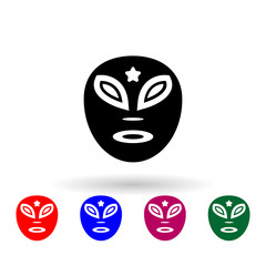 Mask the day of the dead multi color icon. Simple glyph, flat vector of mexico icons for ui and ux, website or mobile application