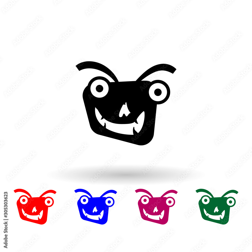 Poster monster multi color icon. simple glyph, flat vector of monsters icons for ui and ux, website or mobi
