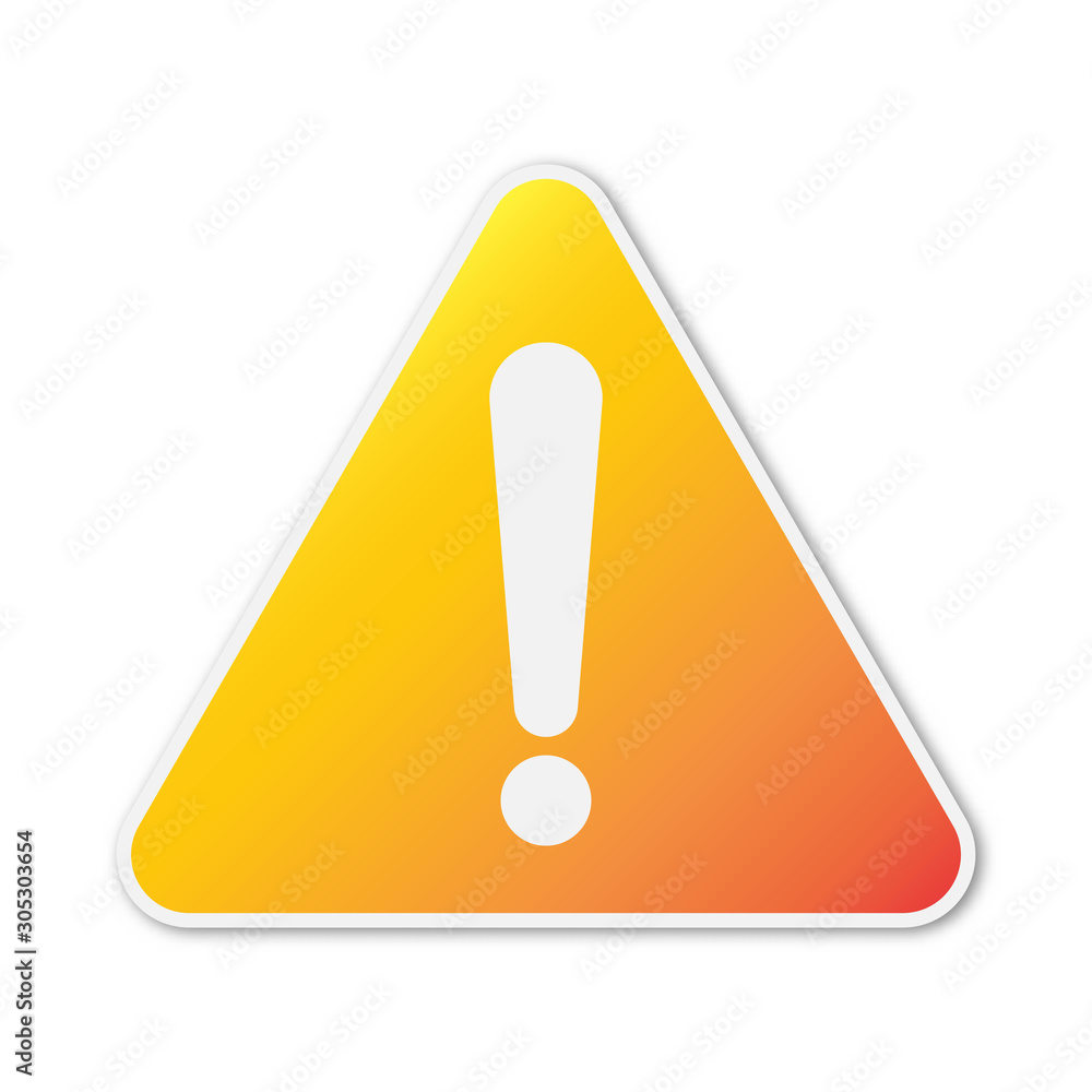Poster vector triangular warning hazard symbol.