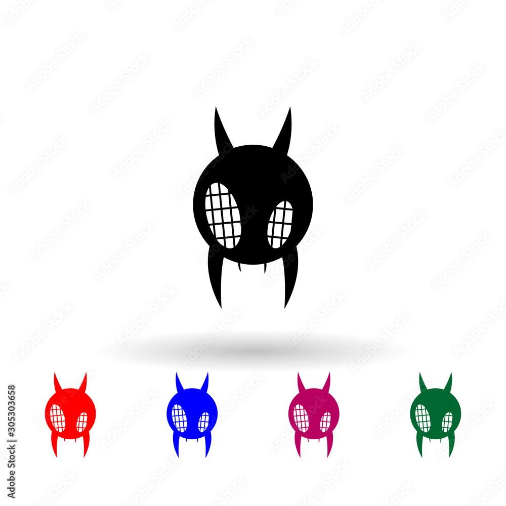Poster monster multi color icon. simple glyph, flat vector of monsters icons for ui and ux, website or mobi