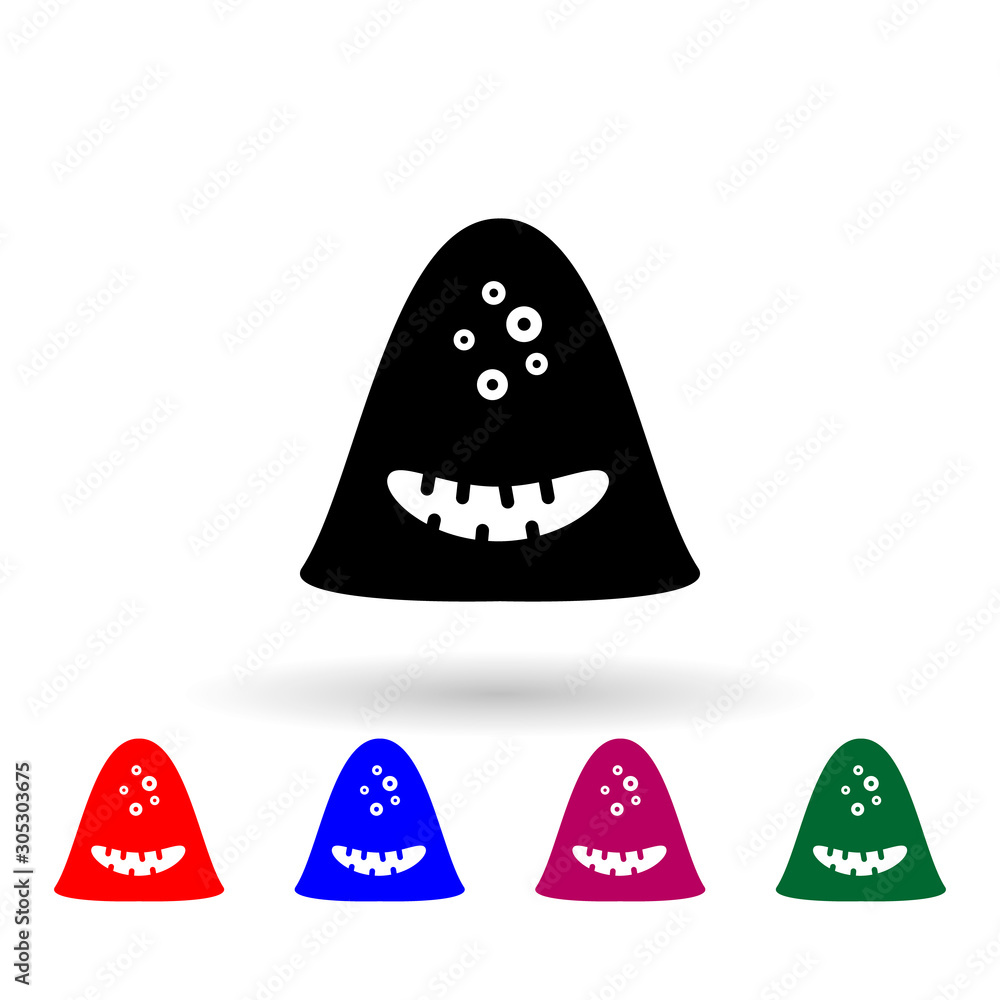 Poster monster multi color icon. simple glyph, flat vector of monsters icons for ui and ux, website or mobi