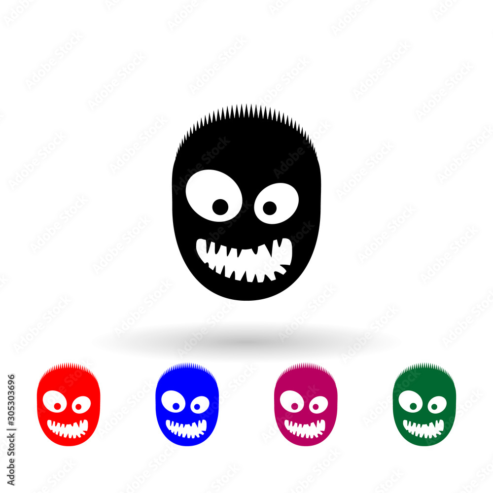 Poster monster multi color icon. simple glyph, flat vector of monsters icons for ui and ux, website or mobi