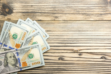 money background. american hundred dollar bills. copy space