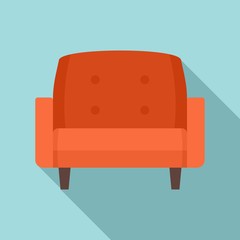 Leather armchair icon. Flat illustration of leather armchair vector icon for web design