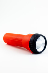 Red flashlight on white background