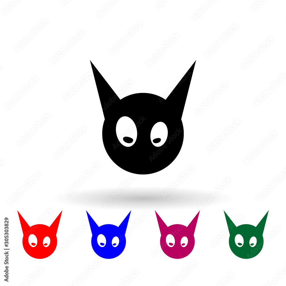 Poster monster multi color icon. simple glyph, flat vector of monsters icons for ui and ux, website or mobi