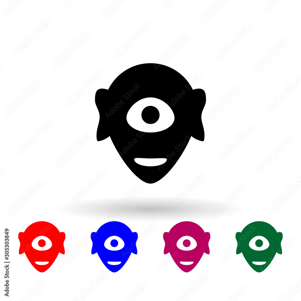 Poster monster multi color icon. simple glyph, flat vector of monsters icons for ui and ux, website or mobi