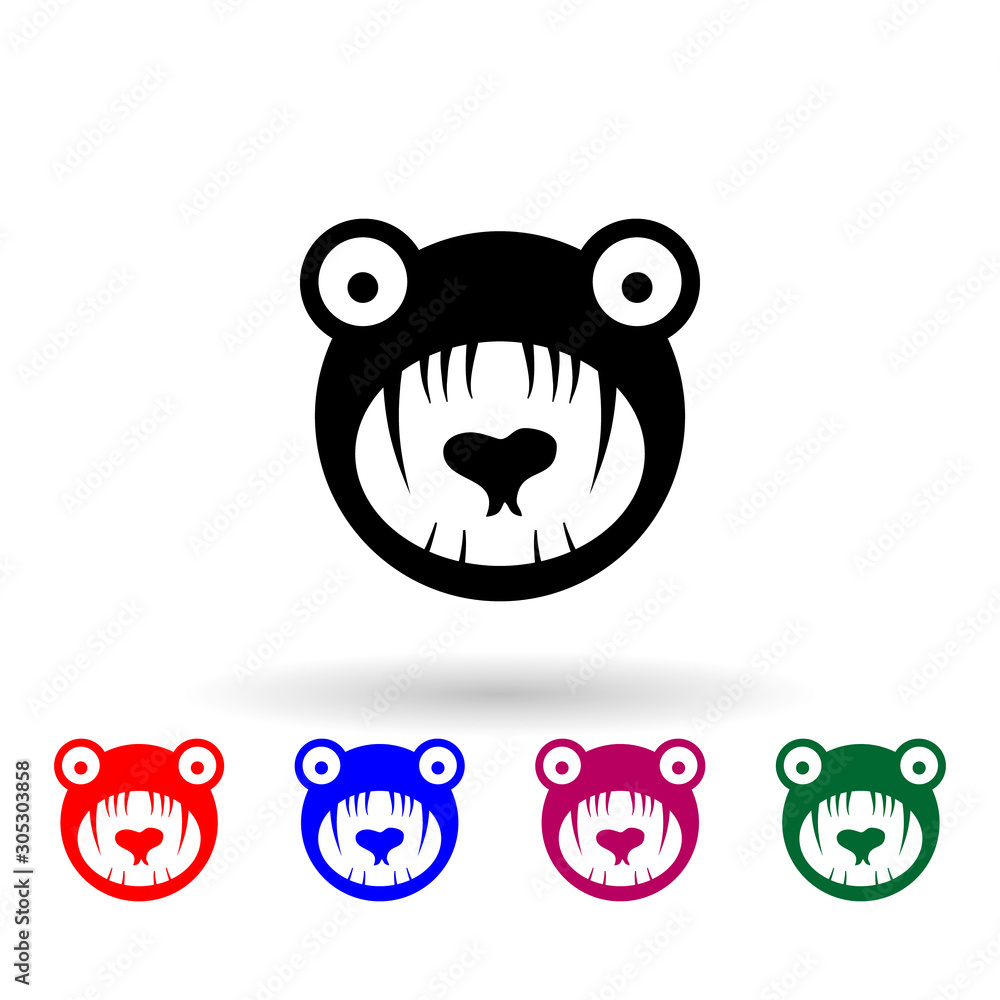Poster monster multi color icon. simple glyph, flat vector of monsters icons for ui and ux, website or mobi