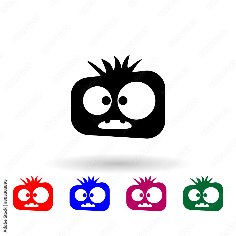 Poster monster multi color icon. simple glyph, flat vector of monsters icons for ui and ux, website or mobi