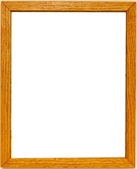 Wooden picture frame isolated on white background. Perfect for a presentation that you can customize with your own photos.