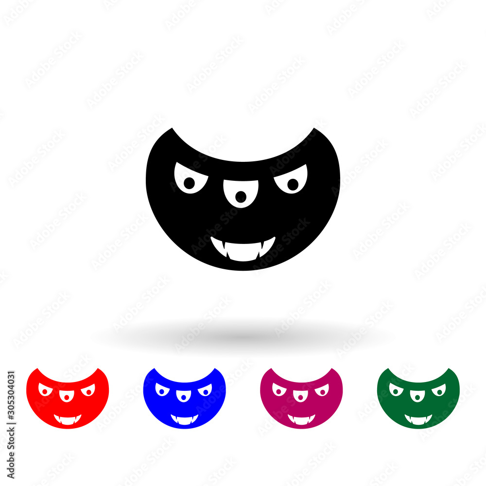 Aufkleber monster multi color icon. simple glyph, flat vector of monsters icons for ui and ux, website or mobi