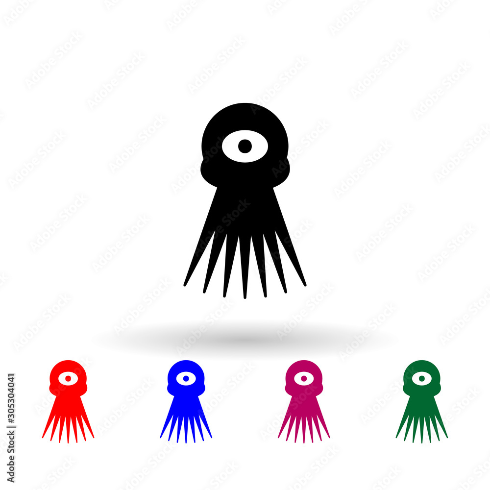 Aufkleber monster multi color icon. simple glyph, flat vector of monsters icons for ui and ux, website or mobi