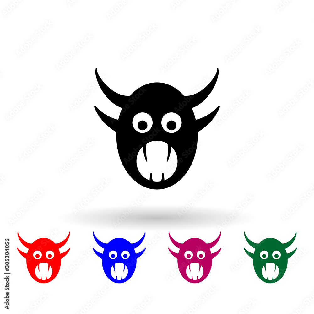 Aufkleber monster multi color icon. simple glyph, flat vector of monsters icons for ui and ux, website or mobi