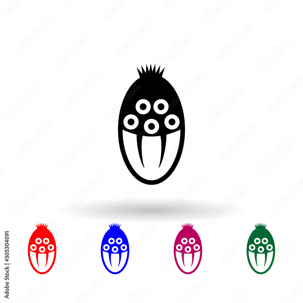 Aufkleber monster multi color icon. simple glyph, flat vector of monsters icons for ui and ux, website or mobi