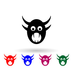 monster multi color icon. Simple glyph, flat vector of monsters icons for ui and ux, website or mobile application