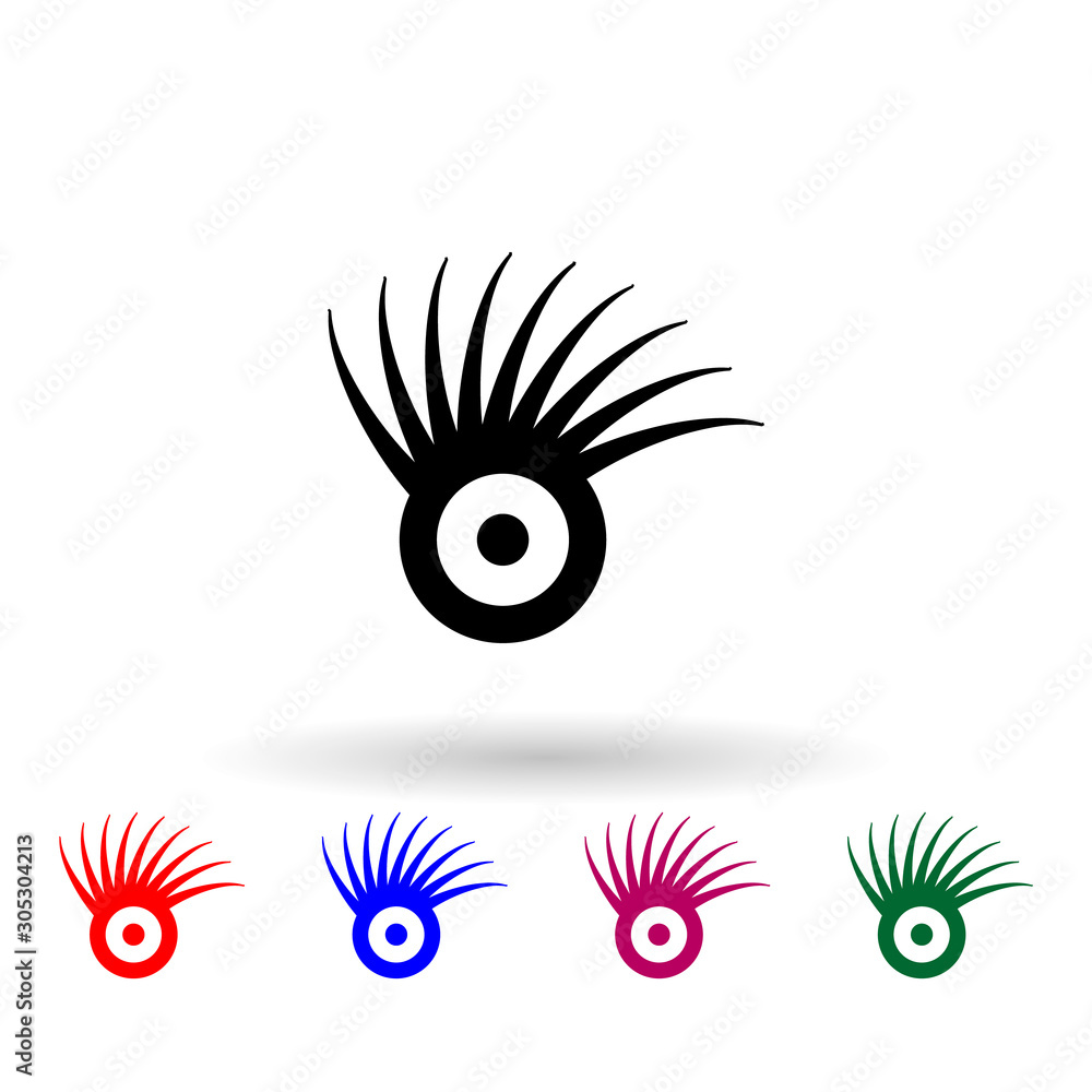 Poster monster multi color icon. simple glyph, flat vector of monsters icons for ui and ux, website or mobi