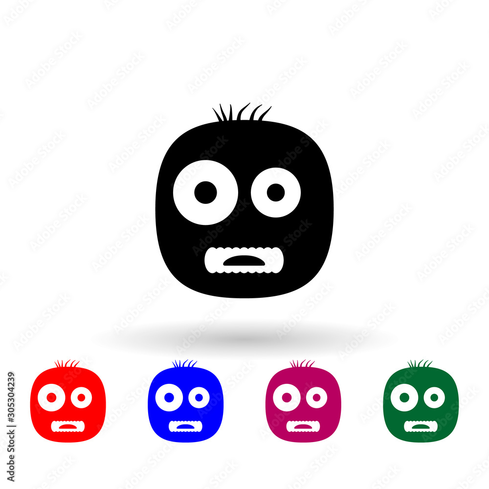 Poster monster multi color icon. simple glyph, flat vector of monsters icons for ui and ux, website or mobi