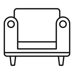 Armchair furniture icon. Outline armchair furniture vector icon for web design isolated on white background