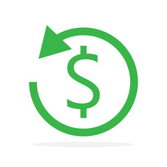 Vector refund money icon.