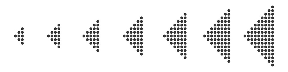 Set of dotted arrows - vector.