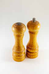 Wooden salt and pepper shakers