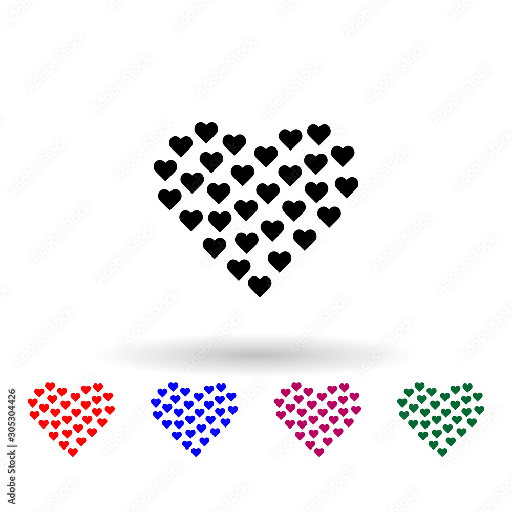 Poster heart in heart icon. element of mother day for mobile concept and web apps. isolated heart in heart 
