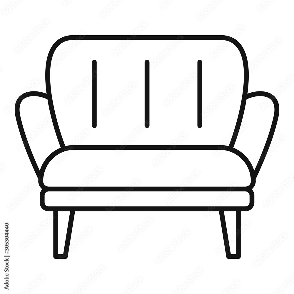 Poster soft armchair icon. outline soft armchair vector icon for web design isolated on white background