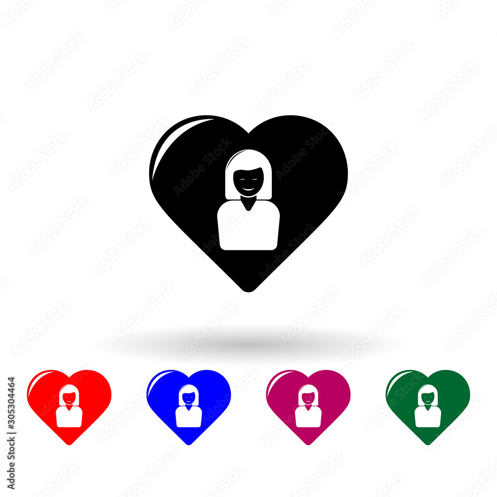 Aufkleber mother in the heart icon. element of mother day for mobile concept and web apps. isolated mother in 
