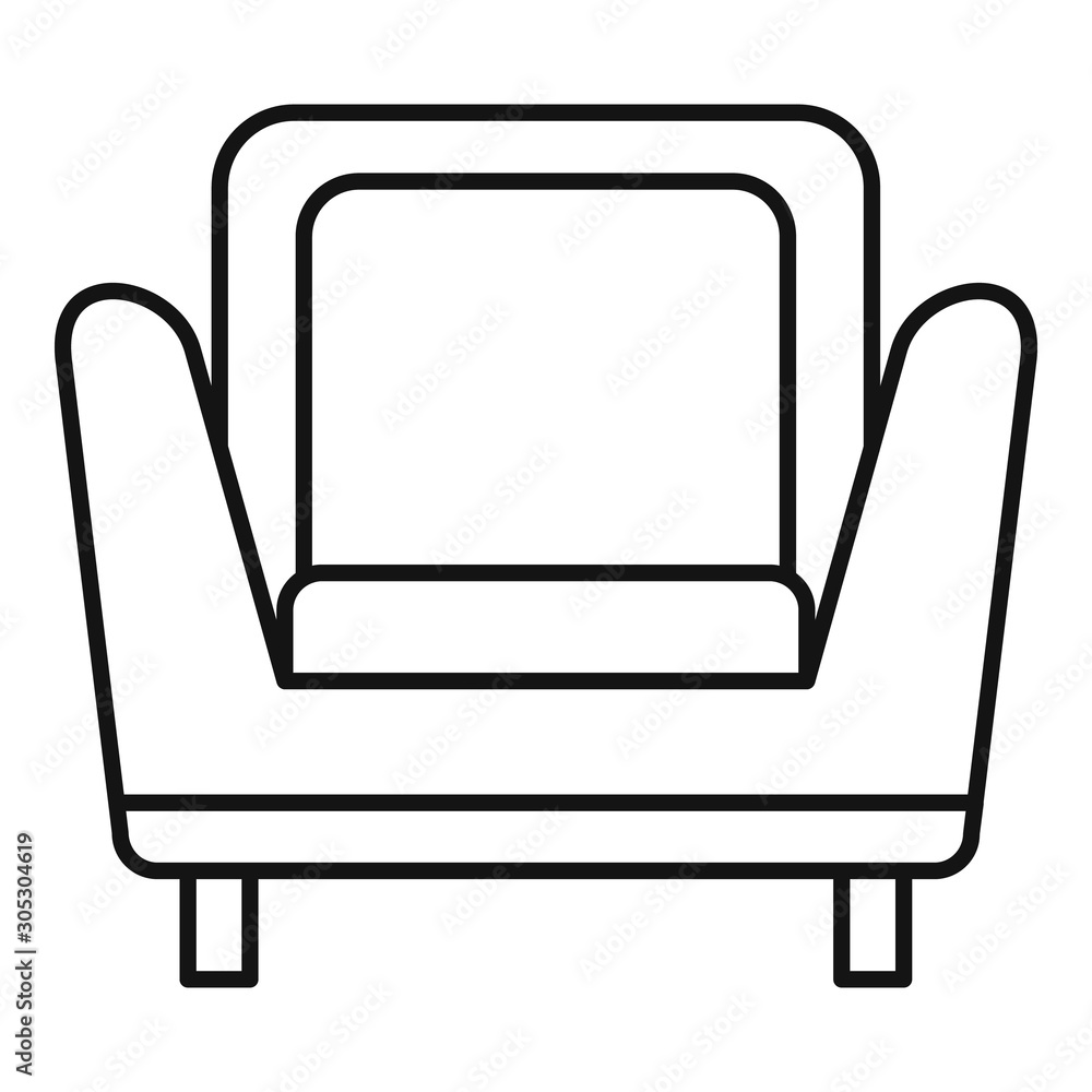 Poster soft armchair icon. outline soft armchair vector icon for web design isolated on white background