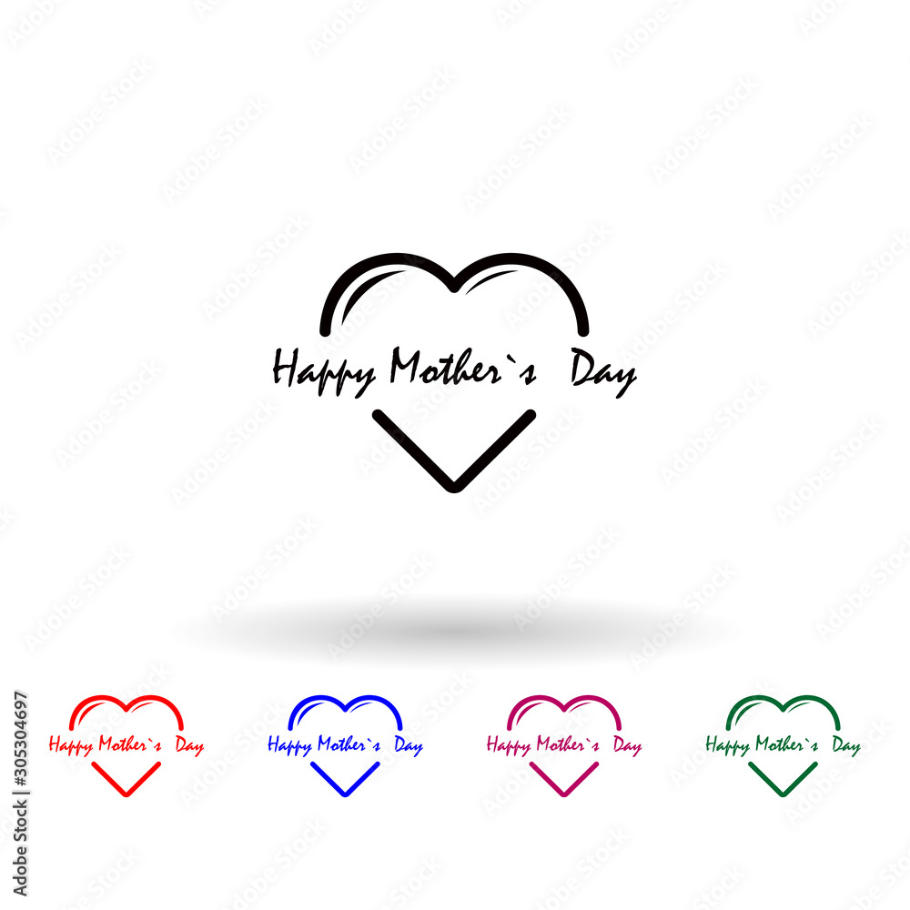 Aufkleber congratulations on my mom's day multi color icon. simple glyph, flat vector of mother day icons for 