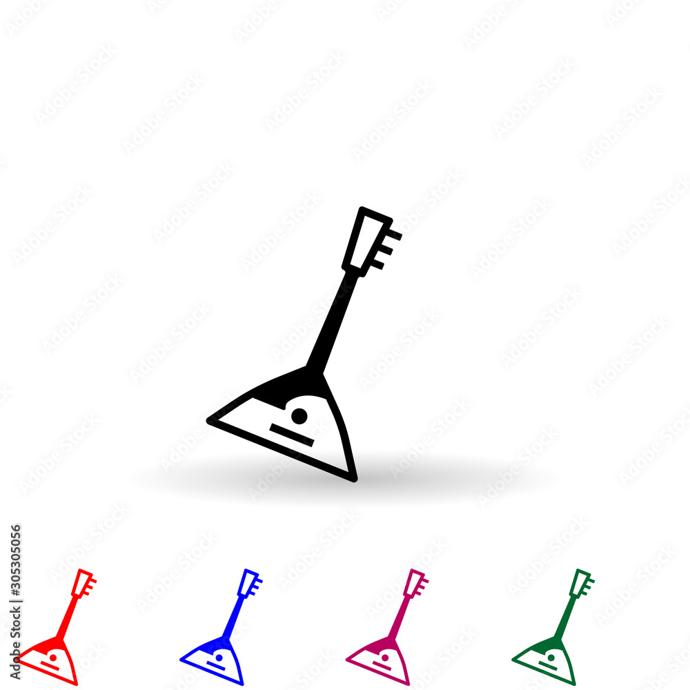 Poster balalaika multi color icon. simple glyph, flat vector of music instrument icons for ui and ux, websi
