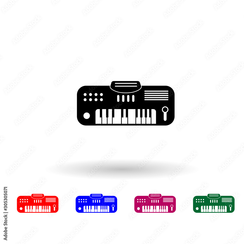 Poster synthesizer multi color icon. simple glyph, flat vector of music instrument icons for ui and ux, web