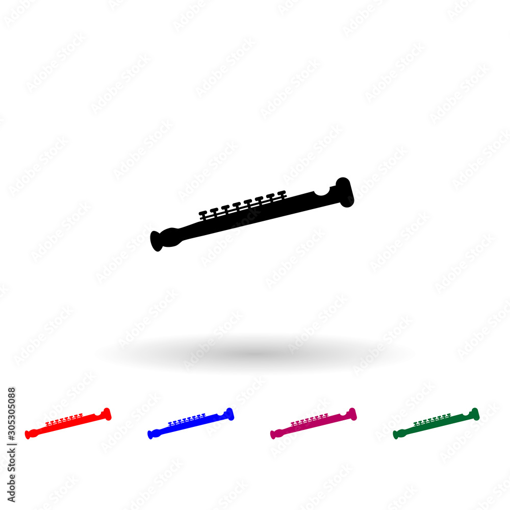 Poster clarinet multi color icon. simple glyph, flat vector of music instrument icons for ui and ux, websit