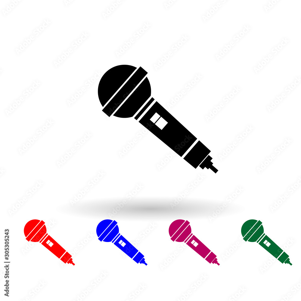 Poster microphone multi color icon. simple glyph, flat vector of music instrument icons for ui and ux, webs