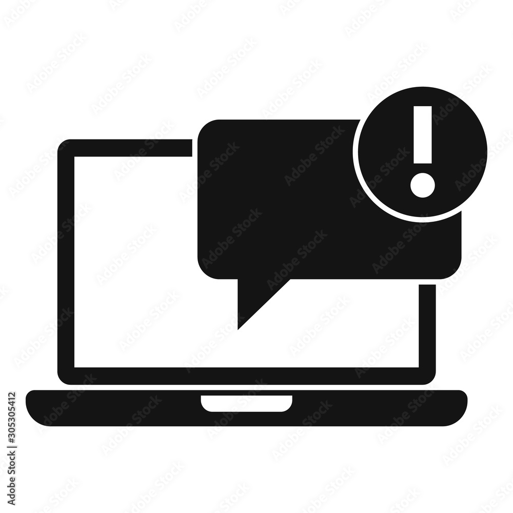Poster laptop notification icon. simple illustration of laptop notification vector icon for web design isol