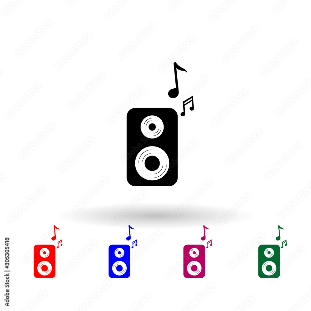 Poster speaker multi color icon. simple glyph, flat vector of music instrument icons for ui and ux, website