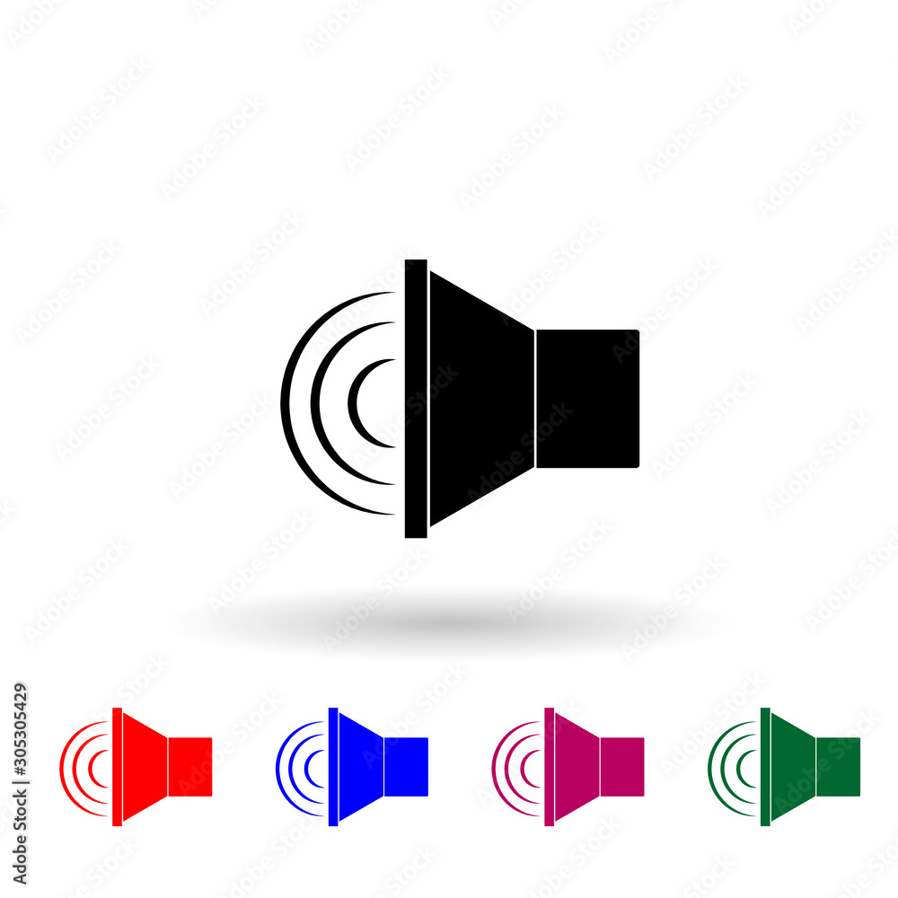 Poster speaker multi color icon. simple glyph, flat vector of music instrument icons for ui and ux, website
