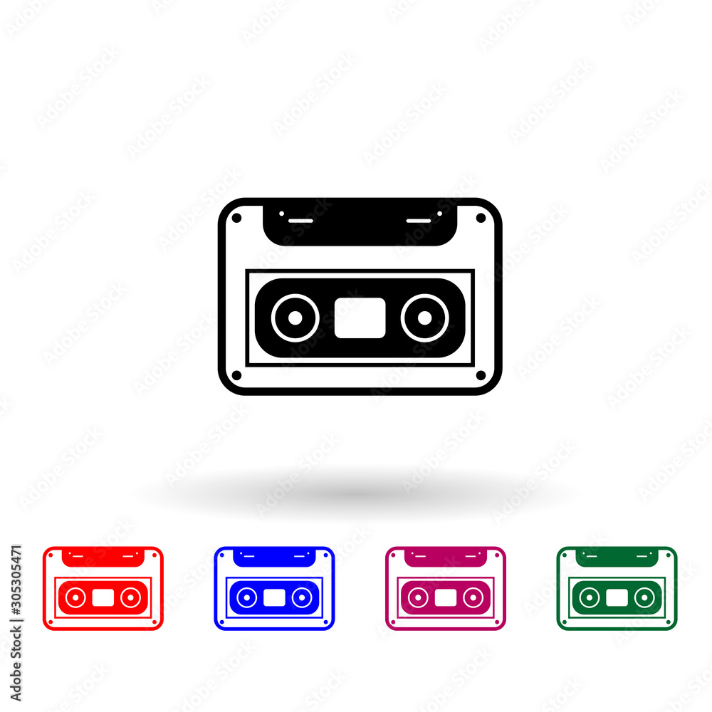 Poster the tape multi color icon. simple glyph, flat vector of music instrument icons for ui and ux, websit
