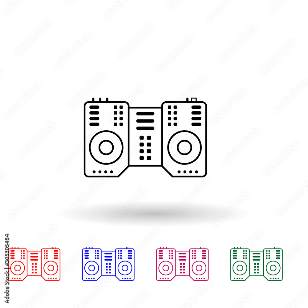 Poster audio player multi color icon. simple glyph, flat vector of music instrument icons for ui and ux, we