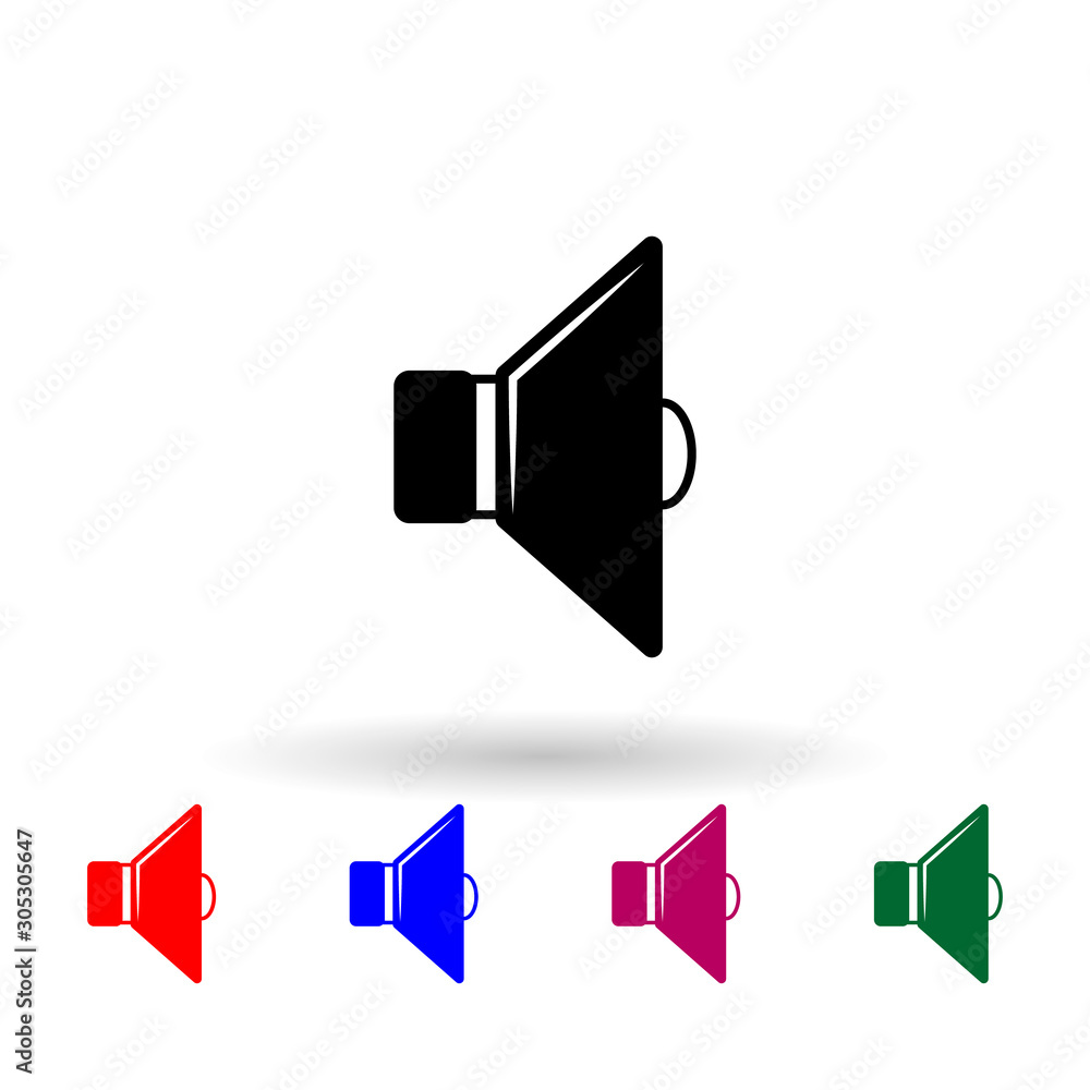 Poster speaker app multi color icon. simple glyph, flat vector of music icons for ui and ux, website or mob