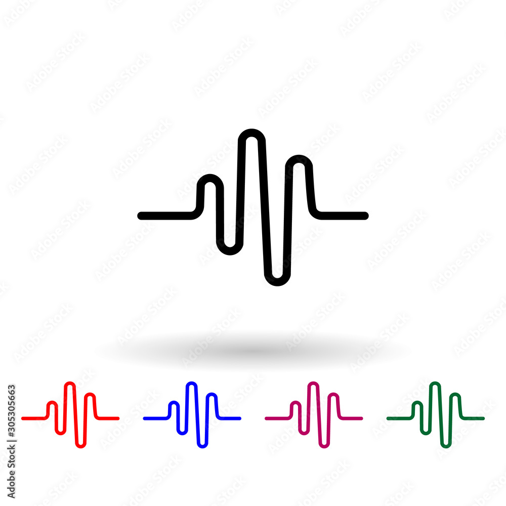 Poster music wave app multi color icon. simple glyph, flat vector of music icons for ui and ux, website or 
