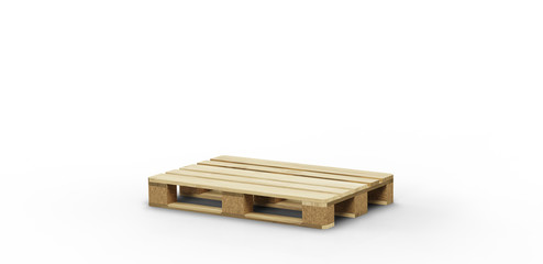 Only One standard wood pallet on the floor