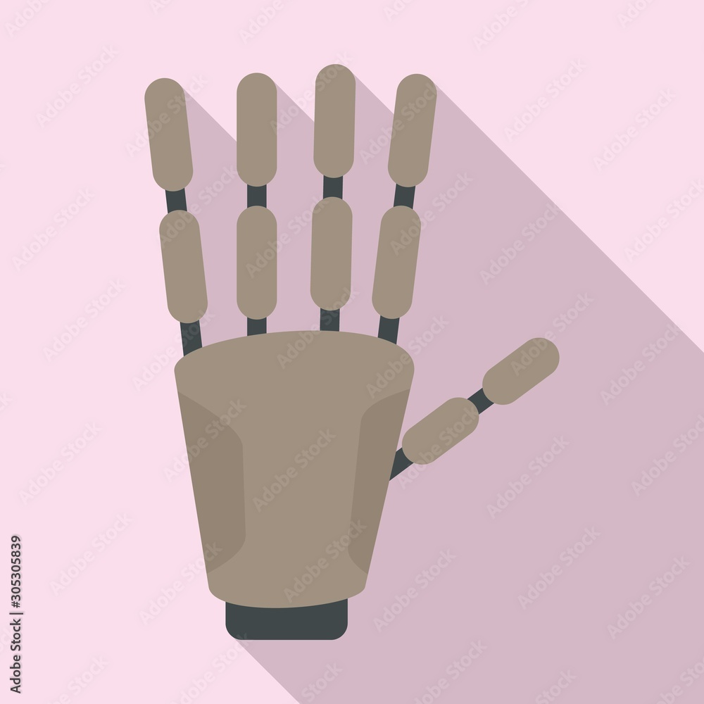 Poster bionic hand icon. flat illustration of bionic hand vector icon for web design